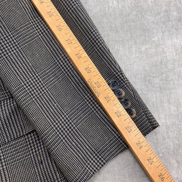 Hart Schaffner Marx Blazer Men 42R Blue Prince Edward Plaid Classic Jacket VTG - Picture 6 of 14